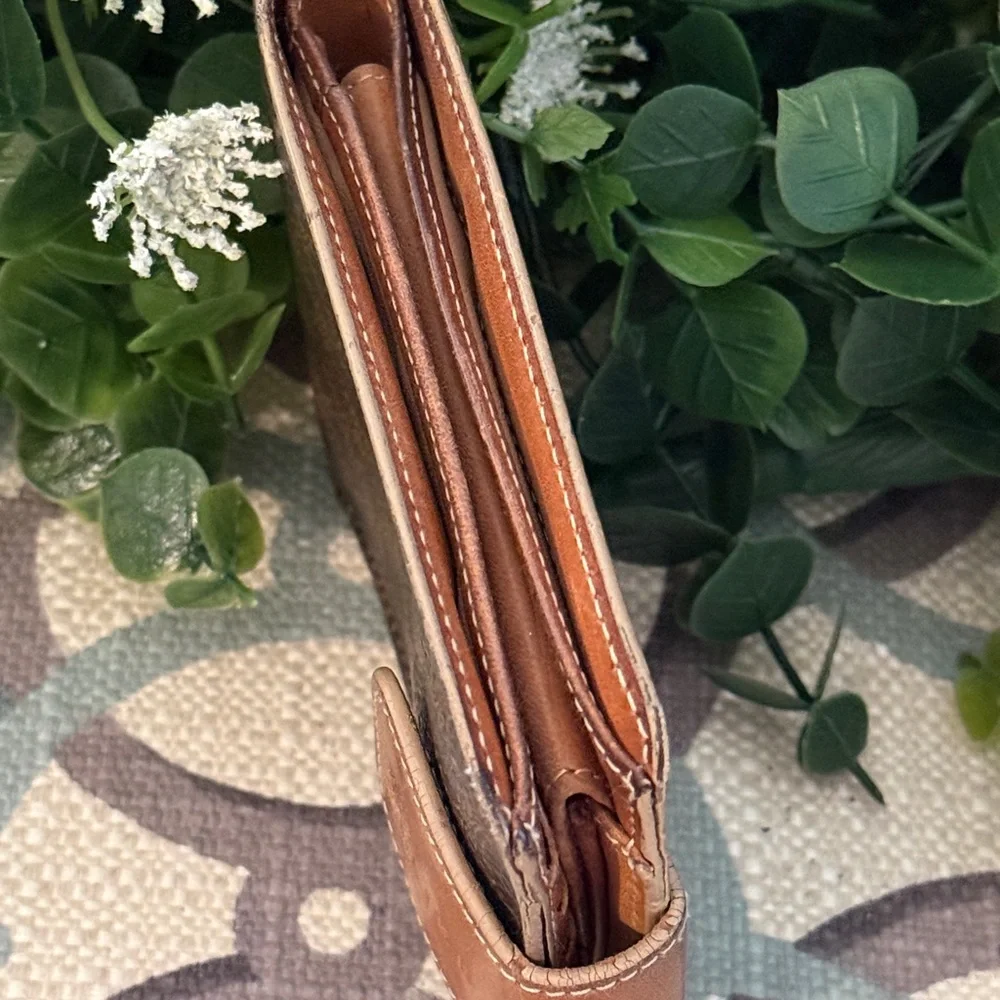 CELINE Macadam PVC Leather wallet Bifold Brown Authentic